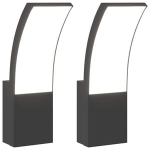 vidaXL Venkovn&iacute; n&aacute;stěnn&aacute; LED sv&iacute;tidla 2 ks čern&aacute; lit&yacute; hlin&iacute;k