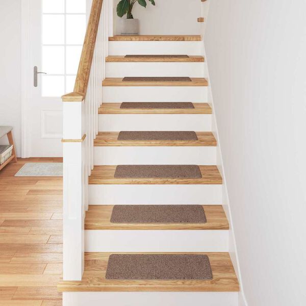 vidaXL Protiskluzov&eacute; podložky na schody 15 pcs Hněd&aacute; 60 x 25 cm PP