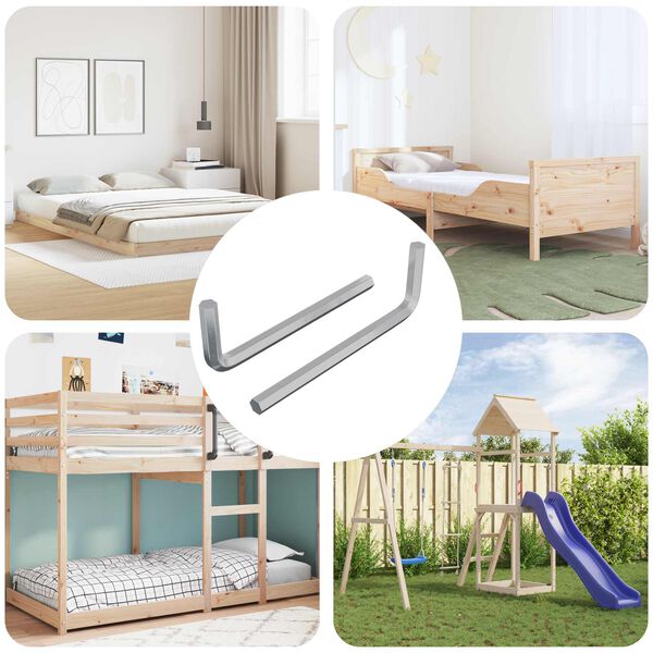 vidaXL &Scaron;estihrann&yacute; kl&iacute;č 2 pcs Stř&iacute;brn&aacute; 32 x 86 mm Ocel