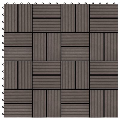 vidaXL Terasové dlaždice z dřevoplastu 11 ks 30x30 cm 1 m² tmavě hnědé