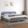 vidaXL Box spring postel s matrac&iacute; a LED tmavě &scaron;ed&aacute; 200x200 cm textil