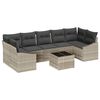 vidaXL Set pohovek s pol&scaron;t&aacute;řem Světle &scaron;ed&aacute; 55 x 55 x 37 cm polyratan