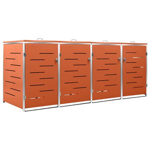 vidaXL Př&iacute;stře&scaron;ek na čtyři popelnice 276,5x77,5x115 cm nerezov&aacute; ocel