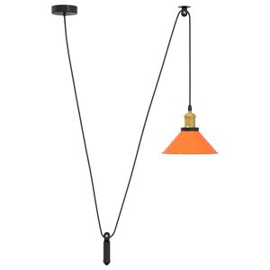 vidaXL Z&aacute;věsn&eacute; sv&iacute;tidlo nastavitelnou v&yacute;&scaron;kou oranžov&aacute; leskl&aacute; E27 &Oslash;22cm