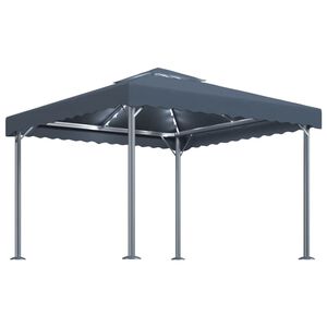 vidaXL Alt&aacute;n se světeln&yacute;mi LED řetězy 300 x 300 cm antracitov&yacute; hlin&iacute;k