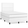 vidaXL Box spring postel s matrac&iacute; b&iacute;l&aacute; 120x190 cm uměl&aacute; kůže