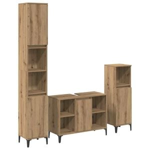 vidaXL Sada koupelnov&eacute;ho n&aacute;bytku 3 ks Artisanov&yacute; dub 30 x 30 x 190 cm