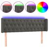 vidaXL Čelo postele s LED tmavě šedé 147 x 16 x 78/88 cm samet
