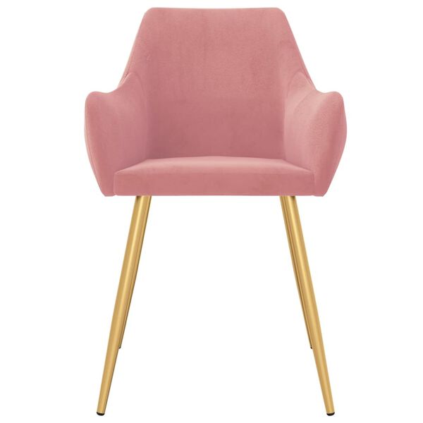 vidaXL J&iacute;deln&iacute; židle 2 ks růžov&eacute; samet