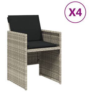vidaXL Zahradn&iacute; křesla s podu&scaron;kami 4 ks světle &scaron;ed&aacute; polyratan