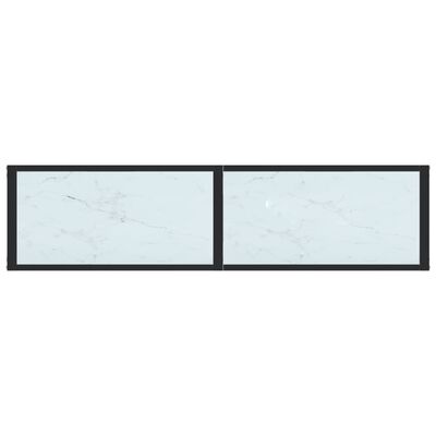 vidaXL Konzolový stolek bílý mramor 140 x 35 x 75,5 cm tvrzené sklo