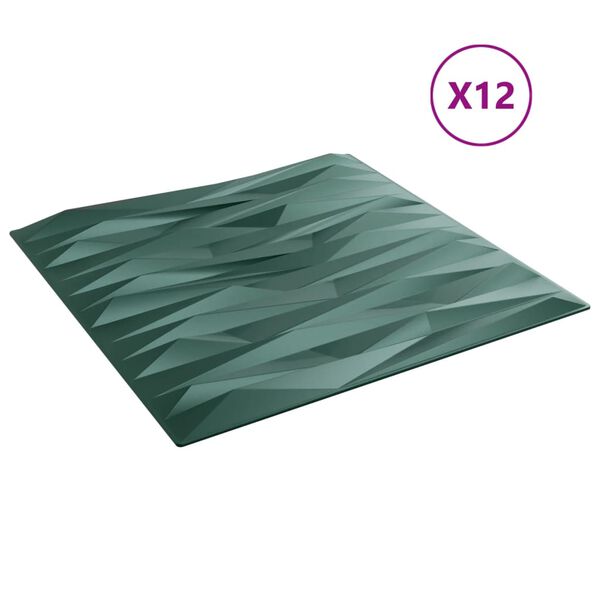 vidaXL Nástěnné panely 12 ks zelené 50 x 50 cm XPS 3 m² kámen