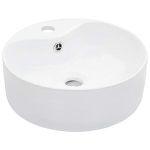 vidaXL Umyvadlo s přepadem b&iacute;l&eacute; 36 x 13 cm keramika
