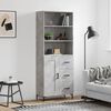 vidaXL Skř&iacute;ň highboard betonově &scaron;ed&aacute; 69,5x34x180 cm kompozitn&iacute; dřevo