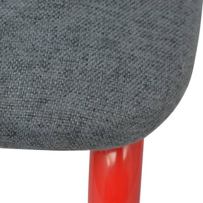 vidaXL Jídelní židle 6 ks červené a šedé textil