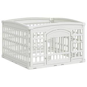 vidaXL 4 panelov&yacute; plot pro psy 88 x 88 x 56 cm Plast B&iacute;l&aacute; Skl&aacute;dac&iacute;