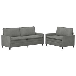 vidaXL Set pohovek 2 pcs Tmavě &scaron;ed&aacute; Samet