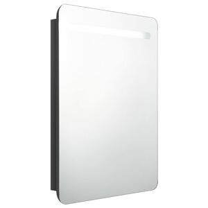 vidaXL LED koupelnov&aacute; skř&iacute;ňka se zrcadlem z&aacute;řivě čern&aacute; 60 x 11 x 80 cm