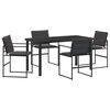 vidaXL Zahradn&iacute; j&iacute;deln&iacute; souprava 5 pcs Čern&aacute; 140 x 70 x 73 cm