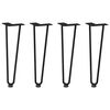vidaXL Nohy na konferenční stolek ve tvaru vlásenky 4 ks černé 42 cm masivní ocel
