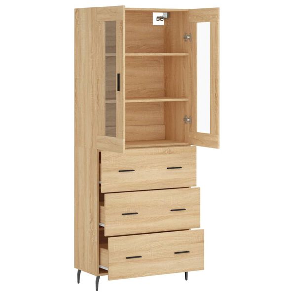 vidaXL Skř&iacute;ň highboard dub sonoma 69,5 x 34 x 180 cm kompozitn&iacute; dřevo