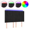 vidaXL Čelo postele s LED čern&eacute; 147 x 16 x 118/128 cm samet