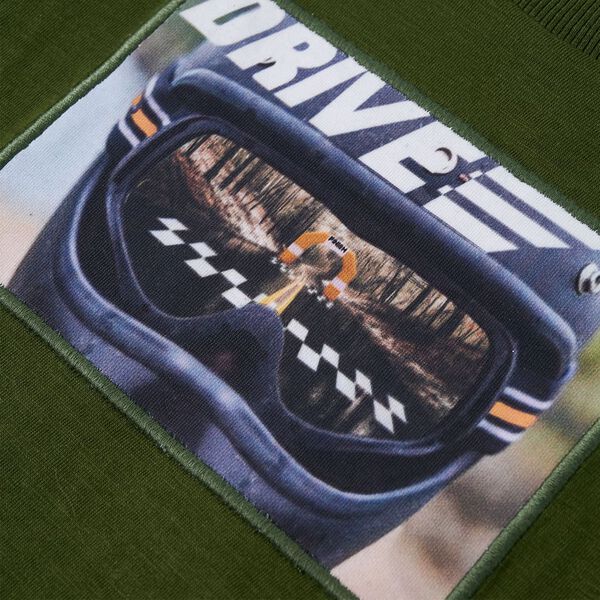 Dětské tričko s dlouhým rukávem tmavě khaki 116