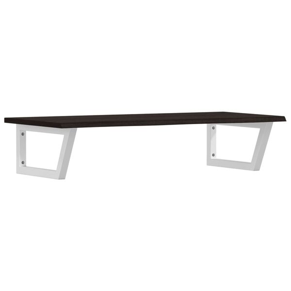 vidaXL Deska pod umyvadlo n&aacute;stěnn&aacute; ocel a masivn&iacute; dubov&eacute; dřevo