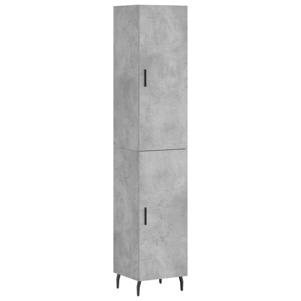 vidaXL Skř&iacute;ň highboard betonově &scaron;ed&aacute; 34,5x34x180 cm kompozitn&iacute; dřevo