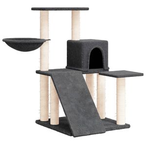 vidaXL &Scaron;krabadlo pro kočky se sisalov&yacute;mi sloupky tmavě &scaron;ed&eacute; 82 cm