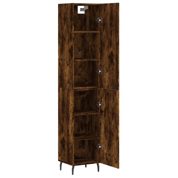 vidaXL Skř&iacute;ň highboard kouřov&yacute; dub 34,5 x 34 x 180 cm kompozitn&iacute; dřevo