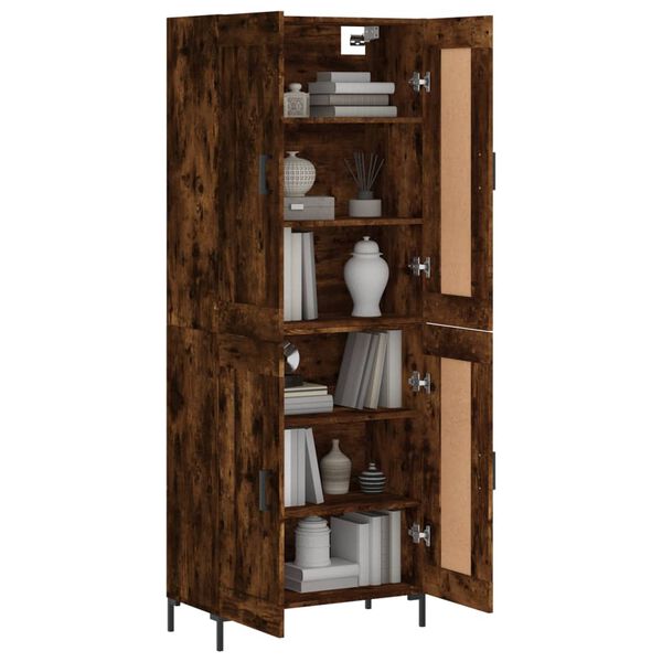 vidaXL Skř&iacute;ň highboard kouřov&yacute; dub 69,5 x 34 x 180 cm kompozitn&iacute; dřevo