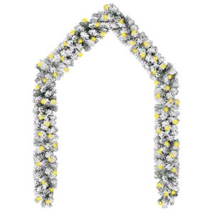 vidaXL V&aacute;nočn&iacute; girlanda s LED zasněžen&aacute; zelen&aacute; 5 m PVC