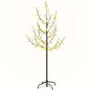 vidaXL Rozkvetl&aacute; tře&scaron;eň s 84 tepl&yacute;mi b&iacute;l&yacute;mi LED 120 cm