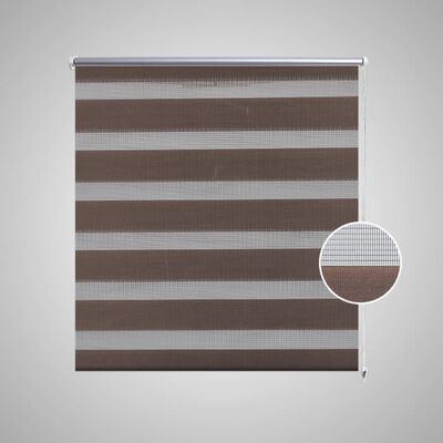 Roleta den a noc / Zebra / Twinroll 50x100 cm kávová