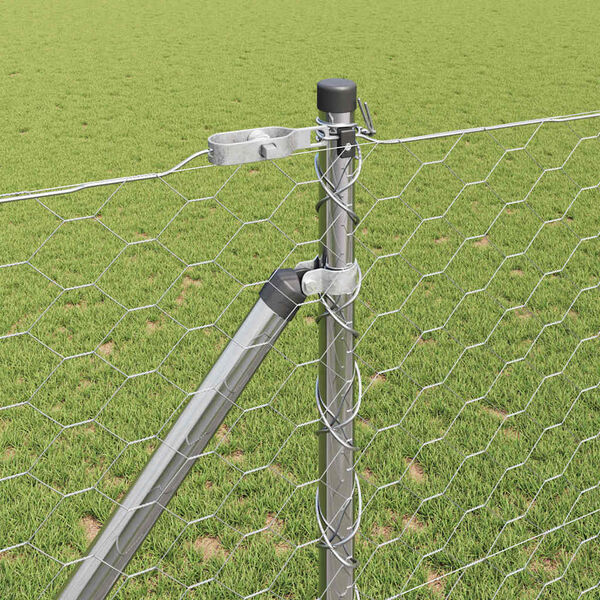 vidaXL Plotov&yacute; sloupek. Stř&iacute;brn&aacute; 50 x 1,2 m (50 mm s&iacute;ť) Ocel