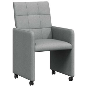 vidaXL J&iacute;deln&iacute; židle na kolečk&aacute;ch 2 ks textil Světle &scaron;ed&aacute;
