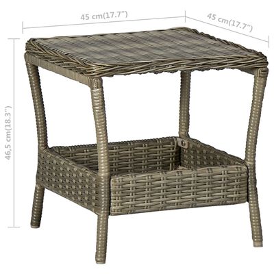 vidaXL Zahradní stolek hnědý 45 x 45 x 46,5 cm polyratan