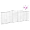 vidaXL Klenuté gabionové koše 6 ks 400x30x120/140cm pozinkované železo