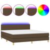 vidaXL Box spring postel s matrac&iacute; a LED tmavě hněd&aacute; 180x200 cm textil