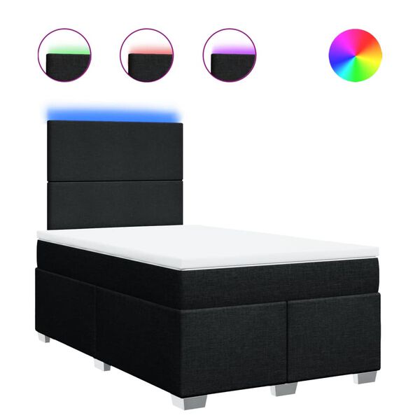 vidaXL Box spring postel s matrac&iacute; čern&aacute; 120x200 cm textil