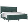 vidaXL Postel s boxspringem s matrac&iacute; Tmavě zelen&aacute; 200 x 200 cm samet