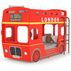 vidaXL Poschoďov&aacute; postel Lond&yacute;nsk&yacute; bus červen&yacute; MDF 90 x 200 cm