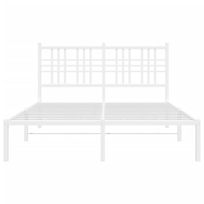 vidaXL Kovový rám postele s čelem bílý 135 x 190 cm
