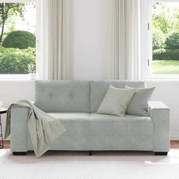 vidaXL Loveseat Sofa světle &scaron;ed&aacute; 140 cm samet