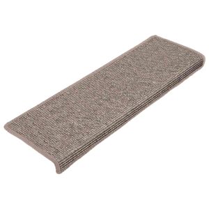 vidaXL Schodov&eacute; rohože 15 ks 65 x 21 x 4 cm tmavě b&eacute;žov&eacute; s obd&eacute;ln&iacute;kov&yacute;m okrajem