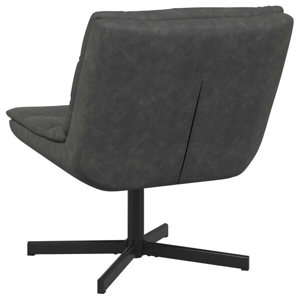 vidaXL Otočn&aacute; židle Čern&aacute; 63 x 75 x 76 cm Antick&yacute; PU