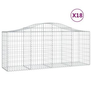 vidaXL Klenut&eacute; gabionov&eacute; ko&scaron;e 18ks 200x50x80/100 cm pozinkovan&eacute; železo