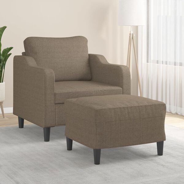 vidaXL Křeslo s podnožkou taupe 60 cm textil