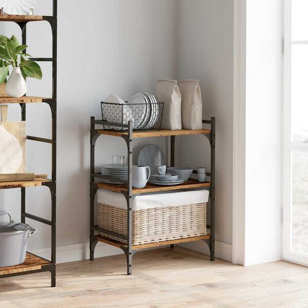 vidaXL Kuchyňsk&yacute; voz&iacute;k Star&eacute; dřevo 50 x 35 x 75.5 cm kompozitn&iacute; dřevo